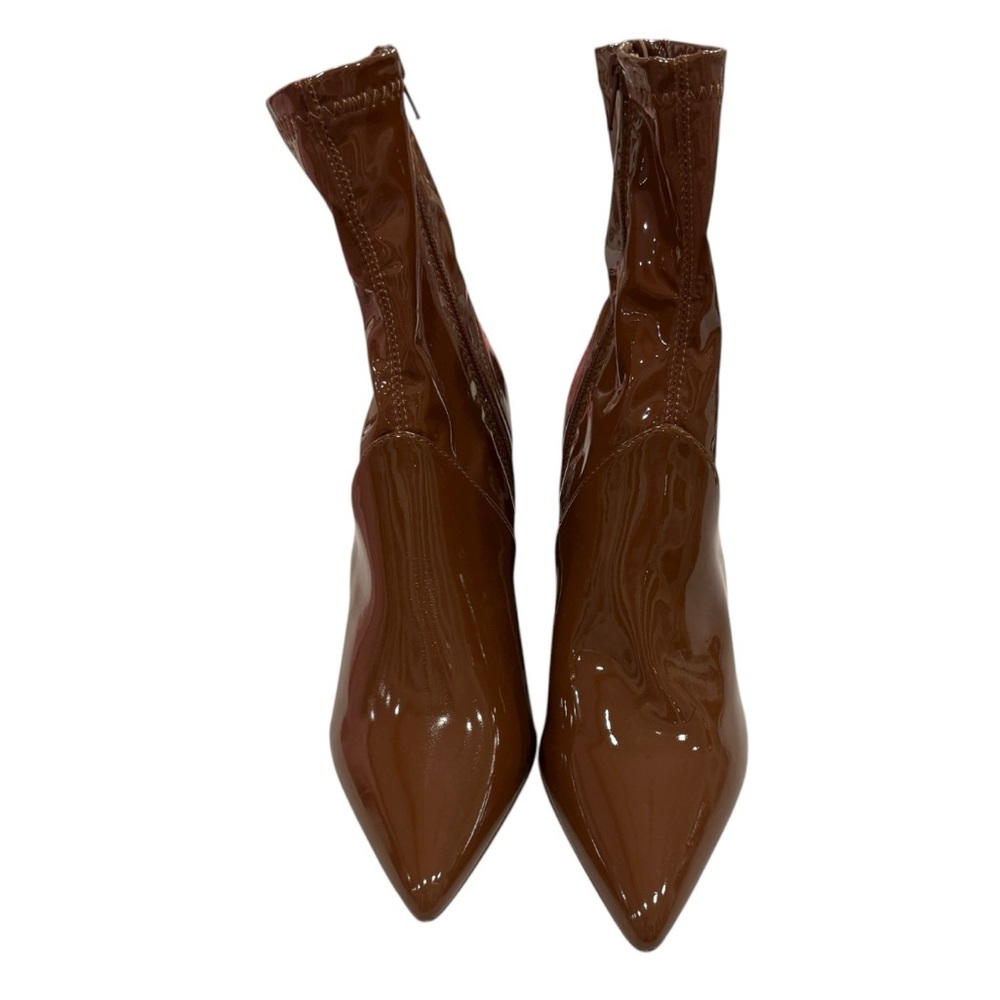 Steve Madden Glossy Brown Heeled Boots - Picture 7 of 11